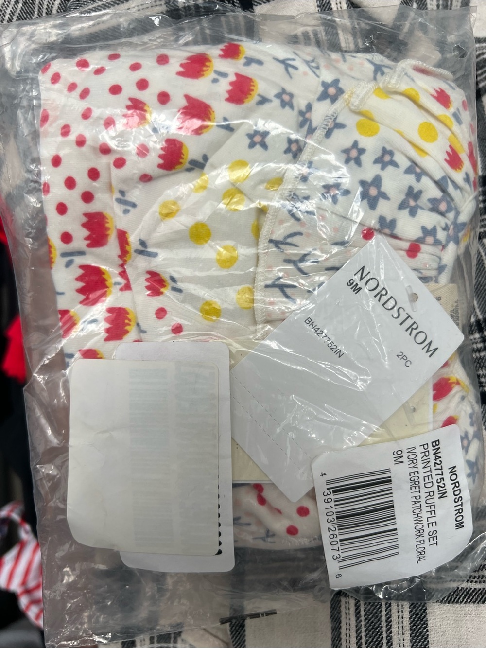 Nordstrom tucker & tate 2pc Printed Ruffle Set - White, Red, Yellow & Blue 9M